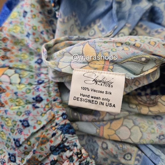 Shahida Parides Strapless Blue Crystal Print Wide Leg Jumpsuit - Picture 9 of 10